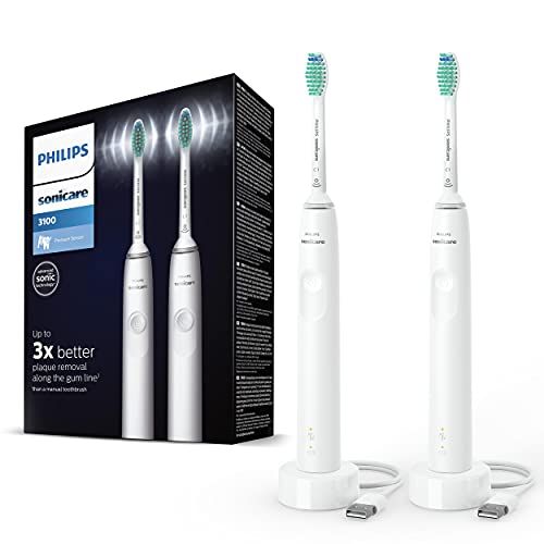 Philips Sonicare Serie 3100 Spazzolino Elettrico Sonico, Tecnologia sonica, Bianco (modello HX3675/13)