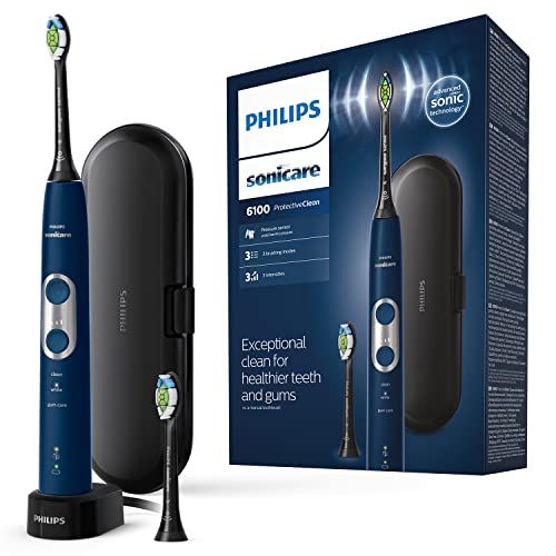 Philips Sonicare HX6871/47 Spazzolino elettrico ricaricabile ProtectiveClean 6100, blu marino